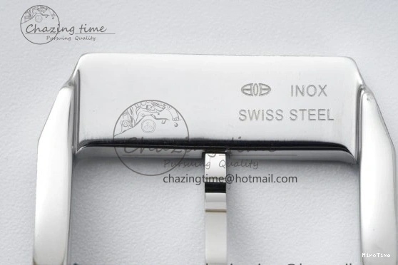 MIROTIME 0126 Pilot Chrono SS AZF 1:1 Best Edition Black Dial Orange Markers on Brown Leather Strap A EasyCare 7065